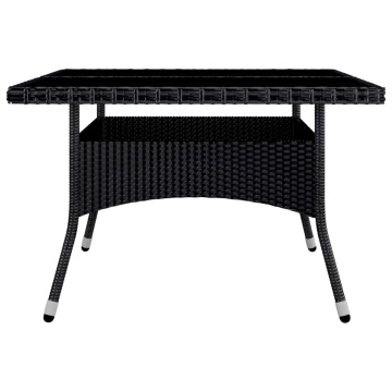 Set mobilier grădină, 9 piese, negru, poliratan și lemn acacia - Img 8