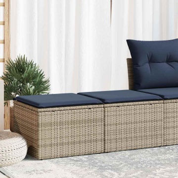 Set mobilier grădină cu perne 2 piese gri poliratan/lemn acacia - Img 1