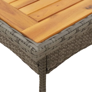 Set mobilier grădină cu perne 3 piese gri poliratan/lemn acacia - Img 5