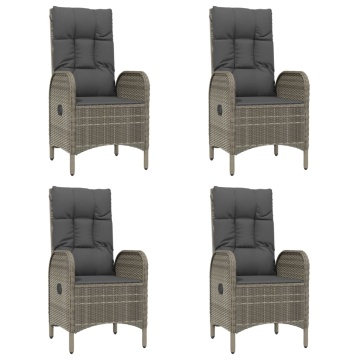 Set mobilier grădină cu perne, 5 piese, negru și gri, poliratan - Img 4