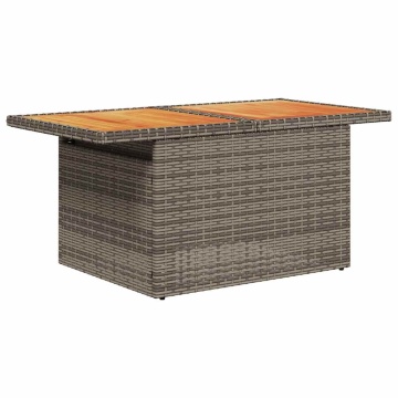 Set mobilier grădină cu perne 6 piese gri poliratan/lemn acacia - Img 4