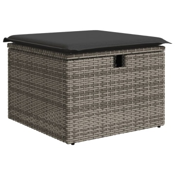 Set mobilier grădină cu perne, 6 piese, gri, poliratan - Img 8