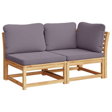 Set mobilier grădină cu perne, 6 piese, lemn masiv acacia - Img 3