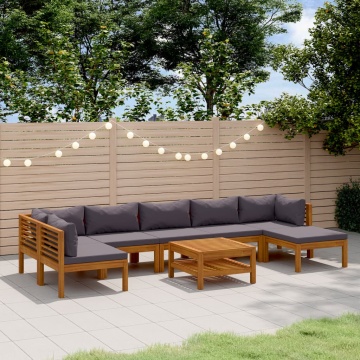 Set mobilier grădină cu perne, 8 piese, lemn masiv acacia - Img 1