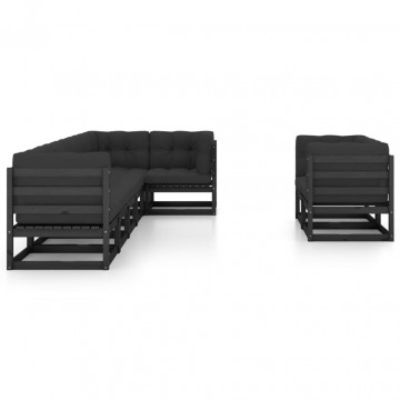 Set mobilier grădină cu perne, 8 piese, lemn masiv pin - Img 3