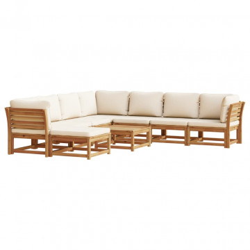 Set mobilier grădină cu perne, 9 piese, lemn masiv acacia - Img 2