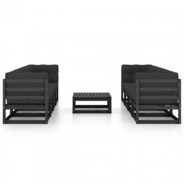 Set mobilier grădină cu perne, 9 piese, lemn masiv pin - Img 3