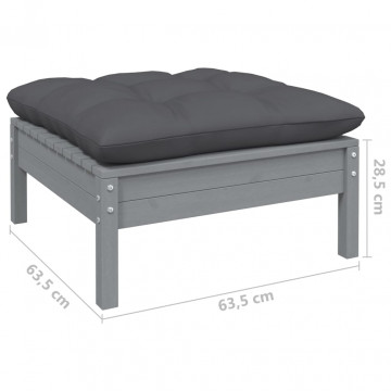Set mobilier grădină cu perne antracit, 6 piese, lemn masiv pin - Img 7
