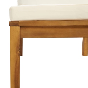 Set mobilier grădină cu perne crem, 6 piese, lemn masiv acacia - Img 8