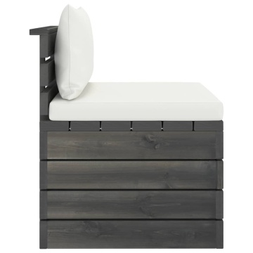 Set mobilier grădină din paleți, 2 piese, cu perne, lemn de pin - Img 8