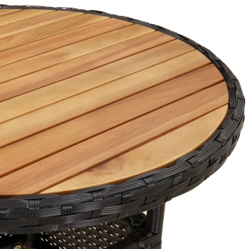 Set mobilier grădină perne 3 piese negru poliratan/lemn acacia - Img 5