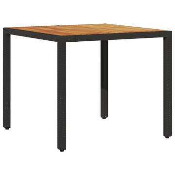 Set mobilier grădină perne 3 piese negru poliratan/lemn acacia - Img 4