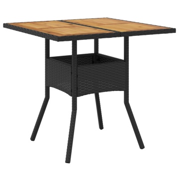 Set mobilier grădină perne 5 piese negru poliratan/lemn acacia - Img 4