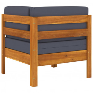 Set mobilier grădină perne gri închis, 5 piese, lemn acacia - Img 6