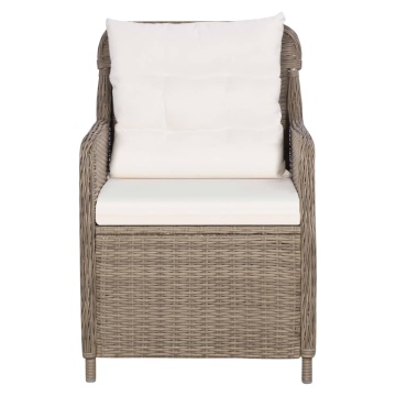 Set mobilier pentru grădină, 3 piese, maro - Img 8