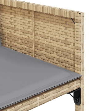 Set mobilier pentru grădină, 5 piese, cu perne, bej, poliratan - Img 6