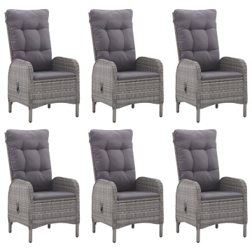 Set mobilier pentru grădină, 7 piese, gri - Img 8