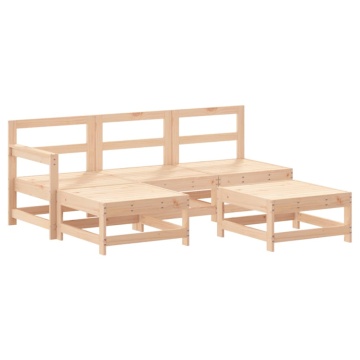 Set mobilier relaxare de grădină 5 piese lemn masiv de pin - Img 2