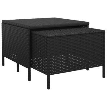 Set mobilier relaxare grădină 4 piese cu perne poliratan negru - Img 7