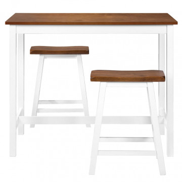 Set mobilier tip bar, masă și scaune, 3 piese, lemn masiv - Img 4