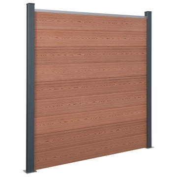 Set panouri pentru gard, maro, 180x186 cm, WPC - Img 1