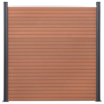 Set panouri pentru gard, maro, 180x186 cm, WPC - Img 3