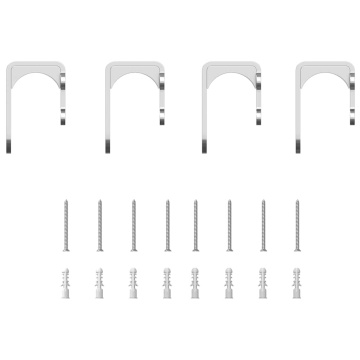 Set piese pentru ușă glisantă, argintiu, 183 cm oțel inoxidabil - Img 6