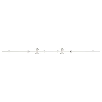 Set piese pentru ușă glisantă, argintiu, 200 cm oțel inoxidabil - Img 2