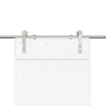 Set piese pentru ușă glisantă, argintiu, 200 cm oțel inoxidabil - Img 7