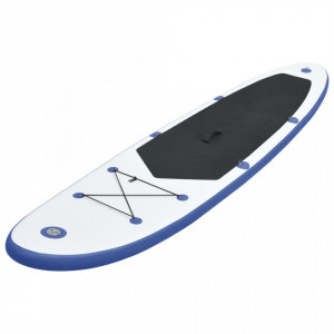 Set placă stand up paddle SUP surf gonflabilă, albastru și alb - Img 2
