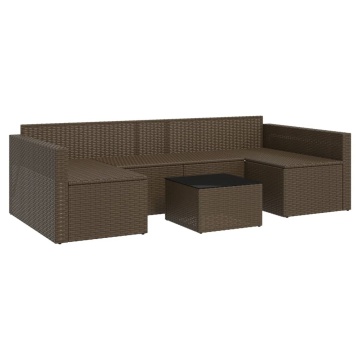 Set șezlong de grădină cu perne, 2 piese, maro, poliratan - Img 6