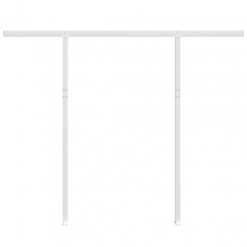 Set stâlp pentru copertină, alb, 300x245 cm, fier - Img 3