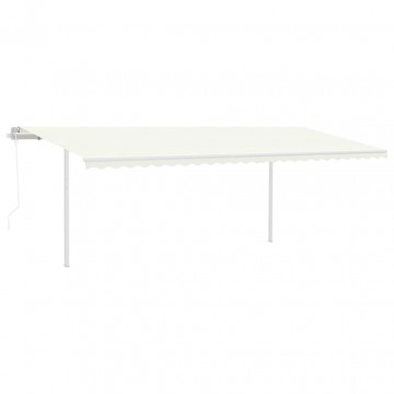 Set stâlp pentru copertină, alb, 600x245 cm, fier - Img 5