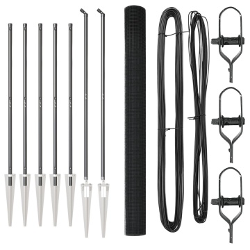 Set stâlpi gard metalici Set 2 Gri Metal, Plastic 10 x 1.5 m - Img 2
