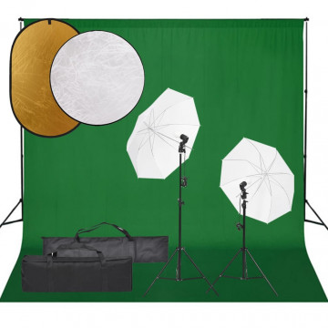 Set studio foto cu lampă, fundal și reflector - Img 1