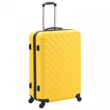 Set valiză carcasă rigidă, 3 buc., galben, ABS - Img 1