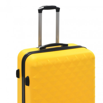 Set valiză carcasă rigidă, 3 buc., galben, ABS - Img 5