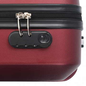 Set valize cu carcasă rigidă, 3 buc., roșu vin, ABS - Img 7