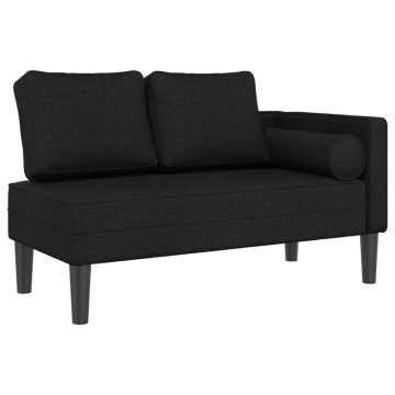 Șezlong cu perne, negru, material textil - Img 2