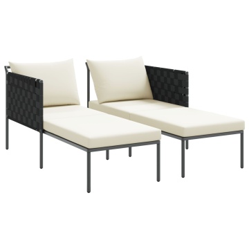 Șezlong cu perne pentru 2 persoane Anthracite 115x153x69,5 cm Oțel - Img 4