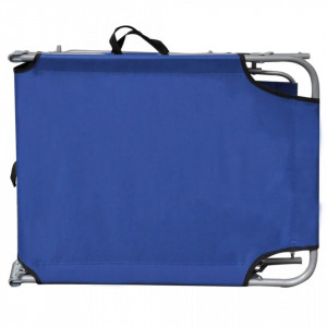 Șezlong pliabil cu protecție solară 189 x 58 x 27 cm, Albastru - Img 5