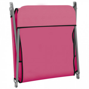 Șezlonguri pliabile, 2 buc., roz, oțel & material textil - Img 5