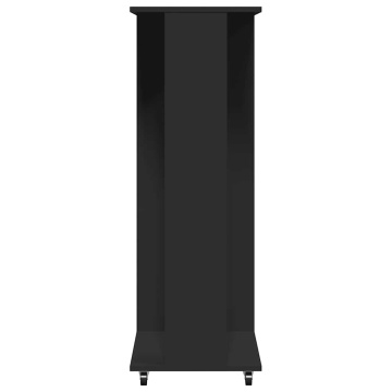 Șifonier cu roți, negru, 102x38x110 cm, lemn prelucrat - Img 8