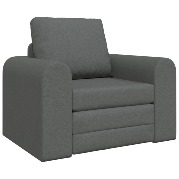 Sofa extensibil 2-în-1 gri închis 98x71x83 cm țesătură - Img 2