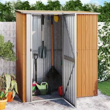 Șopron de grădină 180,5x97x209,5 cm oțel galvanizat aspect lemn - Img 1