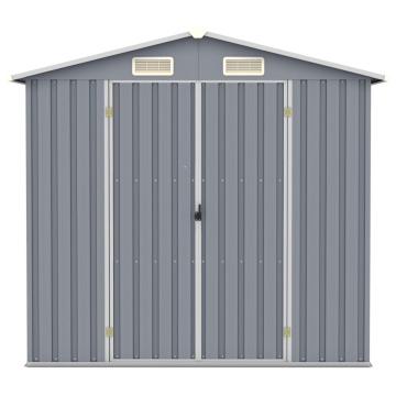 Șopron de grădină, gri, 205 x 129 x 183, oțel galvanizat - Img 3