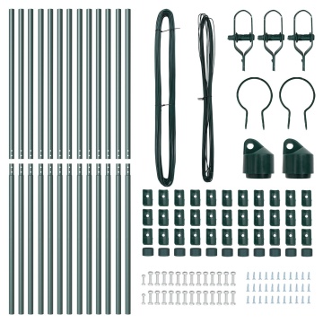 Stâlpi de gard 13 buc Verde Ø32 mm 150 cm Oțel zincat - Img 3