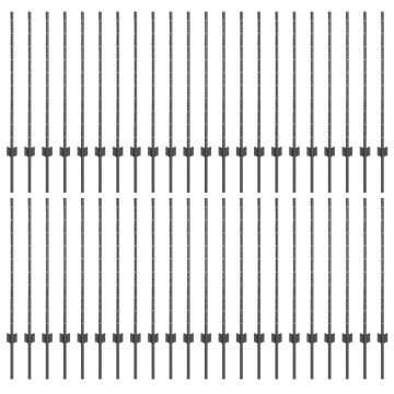 Stâlpi de gard 88 pcs U-Channel Gri 140 cm Oțel - Img 2