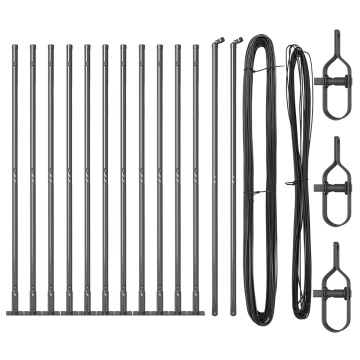 Stâlpi de gard cu plăci de bază 13 buc Ø32mm 78,5cm Oțel zincat - Img 2