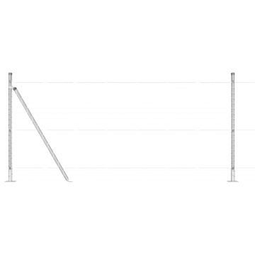 Stâlpi de gard cu plăci de bază 7 buc Ø32mm 110cm Oțel galvanizat - Img 4